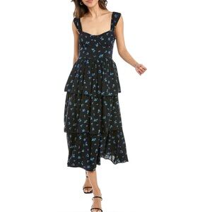 We Wore What Floral Black Maxi Dress